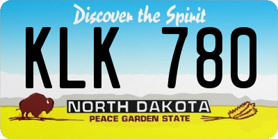 ND license plate KLK780