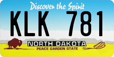 ND license plate KLK781
