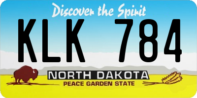 ND license plate KLK784
