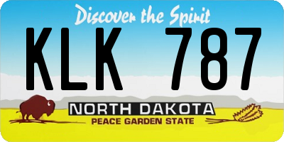 ND license plate KLK787