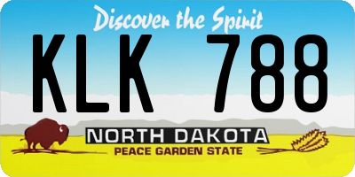 ND license plate KLK788