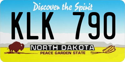 ND license plate KLK790