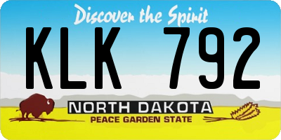 ND license plate KLK792
