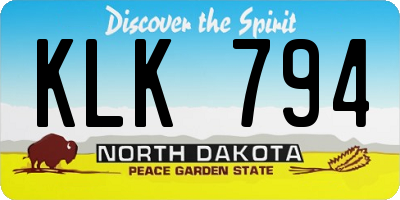 ND license plate KLK794