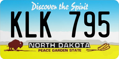 ND license plate KLK795