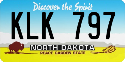 ND license plate KLK797