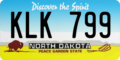 ND license plate KLK799