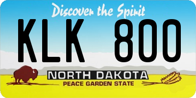 ND license plate KLK800