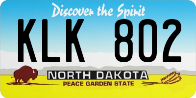 ND license plate KLK802