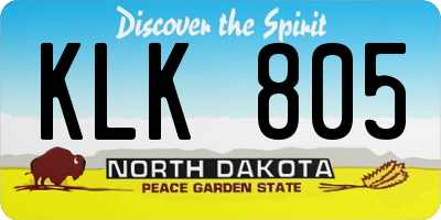 ND license plate KLK805