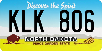 ND license plate KLK806