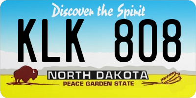 ND license plate KLK808