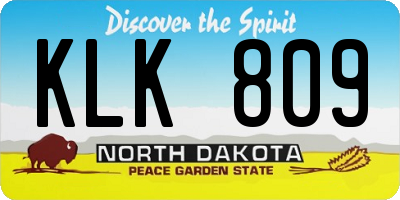 ND license plate KLK809