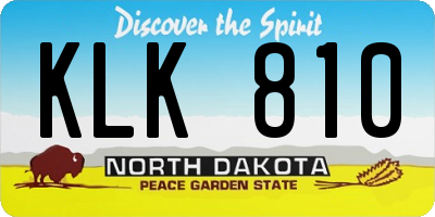 ND license plate KLK810