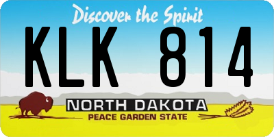 ND license plate KLK814