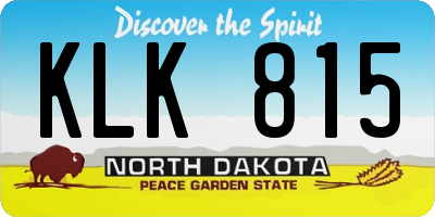 ND license plate KLK815