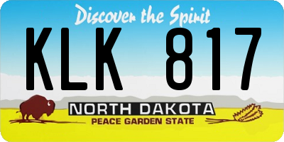 ND license plate KLK817