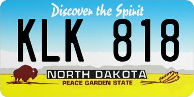 ND license plate KLK818