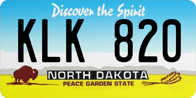 ND license plate KLK820