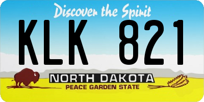 ND license plate KLK821