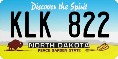 ND license plate KLK822