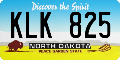 ND license plate KLK825