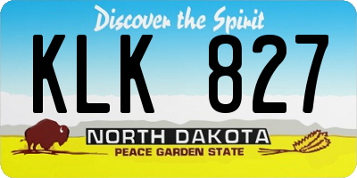 ND license plate KLK827