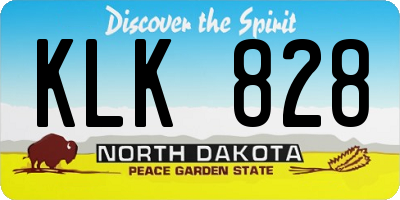 ND license plate KLK828