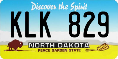 ND license plate KLK829