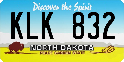 ND license plate KLK832