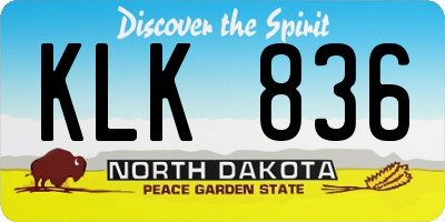 ND license plate KLK836
