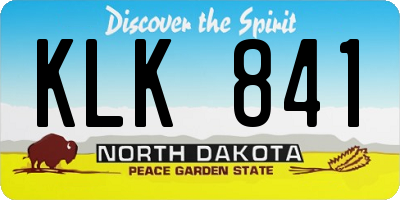 ND license plate KLK841