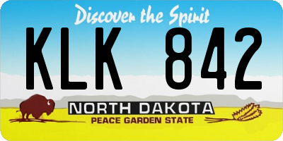 ND license plate KLK842