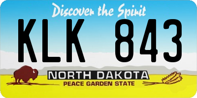 ND license plate KLK843