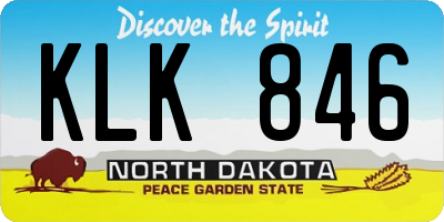 ND license plate KLK846