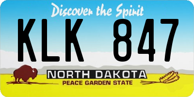 ND license plate KLK847