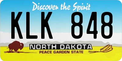 ND license plate KLK848