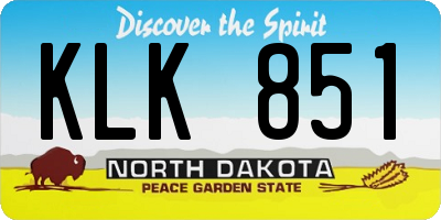 ND license plate KLK851