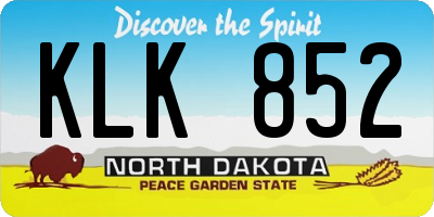 ND license plate KLK852