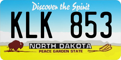 ND license plate KLK853