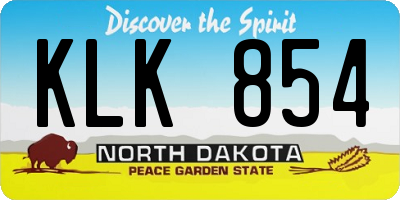 ND license plate KLK854