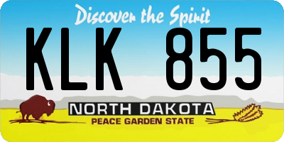 ND license plate KLK855