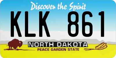 ND license plate KLK861