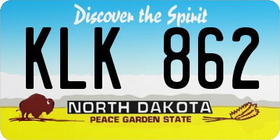 ND license plate KLK862