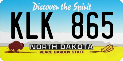 ND license plate KLK865