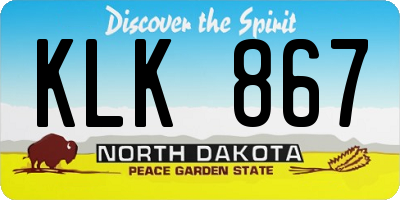 ND license plate KLK867
