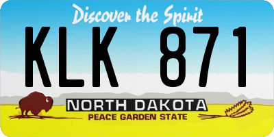ND license plate KLK871