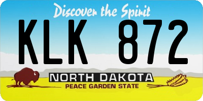 ND license plate KLK872