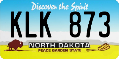 ND license plate KLK873