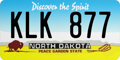 ND license plate KLK877